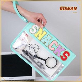 Rowans กระเป๋าเครื่องสําอาง PVC พิมพ์ลายตัวอักษร อเนกประสงค์