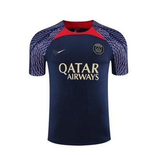 เสื้อกีฬาแขนสั้น ลายทีมชาติฟุตบอลปารีส PSG 24 Paris พลัสไซซ์ สีแดง สําหรับผู้ชาย ไซซ์ S - XXL