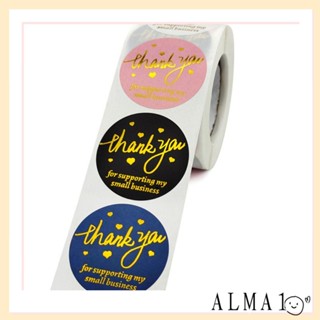 ALMA สติกเกอร์ฉลาก Thank You มีกาวในตัว ทรงกลม 1.5 นิ้ว 500 ชิ้น