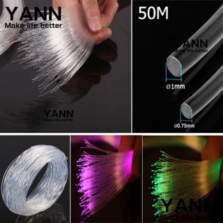 Yann สายไฟเบอร์ออปติก Led พลาสติกใส ขนาด 50 ม.X0.75 มม. 1.0 มม. สําหรับตกแต่งบ้าน DIY