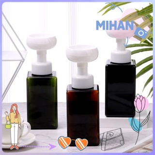 Mihan ขวดปั๊มสบู่อาบน้ําแชมพูโฟมเจลอาบน้ําลายดอกไม้ 450มล.