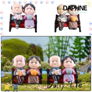 DAPHNE ตุ๊กตาปู่ย่าตายาย เครื่องประดับภูมิทัศน์ ขนาดเล็ก ของเล่นสวนนางฟ้า 1 ชุด