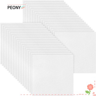 Peonypavilion กระดาษไฟเบอร์เซรามิค 3x3 นิ้ว สีขาว สําหรับเตาเผาไมโครเวฟ DIY 100 แผ่น