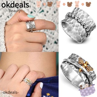 Okdeals แหวนสปินเนอร์ คลายเครียด สําหรับผู้ชาย และผู้หญิง