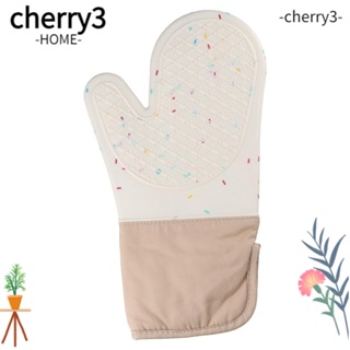 CHERRY3 ชุดถุงมือซิลิโคน กันลื่น ยาวพิเศษ 13 นิ้ว สําหรับเตาอบ ห้องครัว