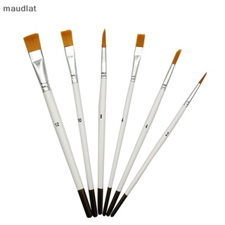 Maud 6 ชุดแปรงปากกาสีน้ํา และแปรงน้ํามัน ไนล่อน สีขาว EN