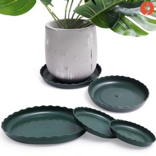 Reusable Green Resin Flower Potted Bonsai Base/ Creative Indoor Round Shape Gardening Pot Drainage Tray