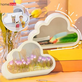 Creative Diy ดอกทิวลิปโคมไฟกระจก Cloud Led ตกแต่งโต๊ะห้องนอนคู่เพื่อนของขวัญ Decor บรรยากาศแสง homelove