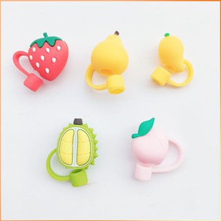 6-8mm Straw Sealing Tools 1pc Cartoon Fruit Silicone Straw Tips Drinking Dust Cap Splash Proof Plugs Cover อุปกรณ์เสริม -FE