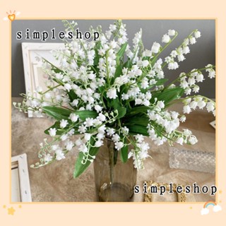 SIMPLE ดอกลิลลี่ประดิษฐ์ ผ้าไหม สีขาว 7 กิ่ง สําหรับตกแต่งบ้าน ปาร์ตี้