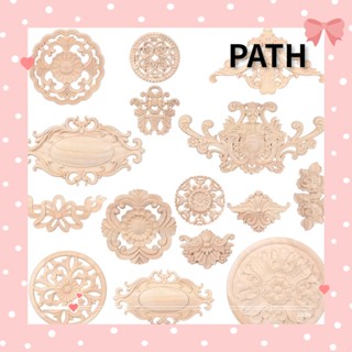 Path แผ่นไม้แกะสลักลายดอกไม้สําหรับตกแต่งบ้าน 1 ชิ้น