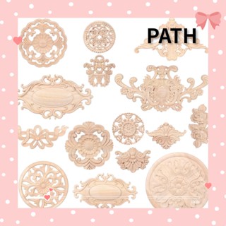 Path แผ่นไม้แกะสลักลายดอกไม้สําหรับตกแต่งบ้าน 1 ชิ้น