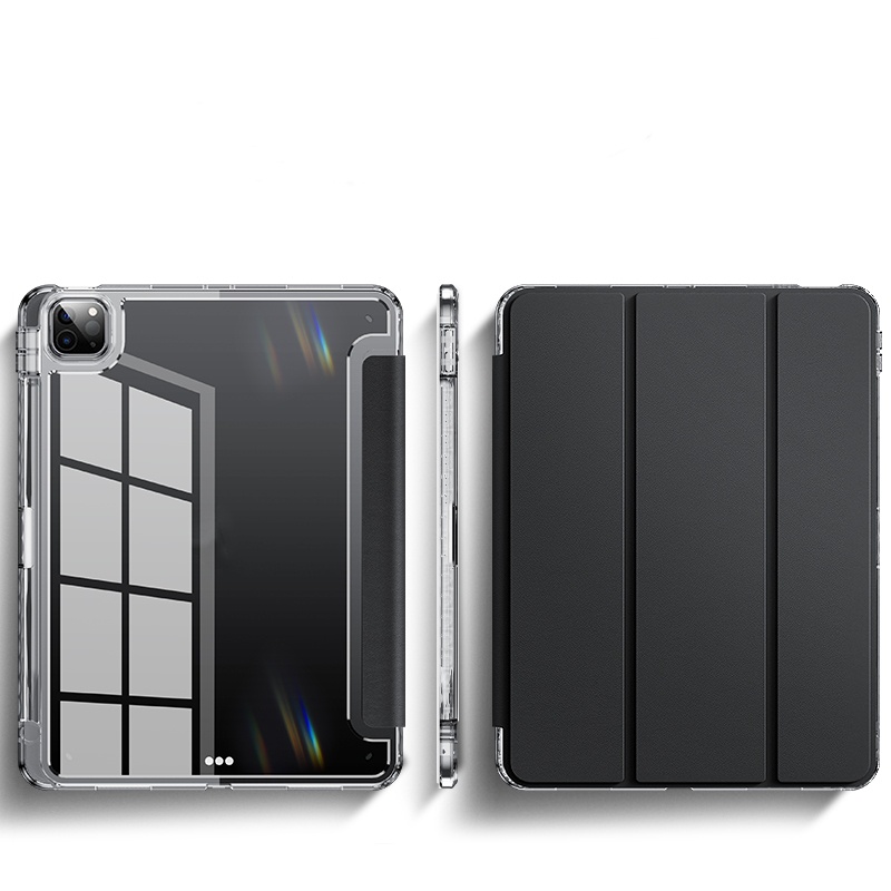 FORเคสไอแพด gen9 iPad gen10 2022 Air4 5 Gen7 8 9 10 10.2" 10.9" ipad pro 11"เคสสำหรับไอแพด ขอบใส มีที่ใส่ปากกาจัดส่งโดย