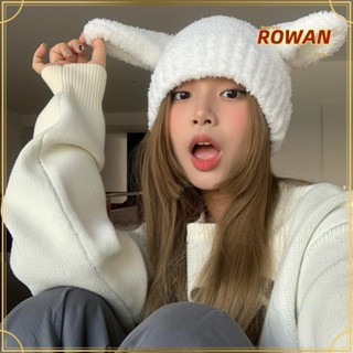 Rowans หมวกบีนนี่ หูกระต่าย หมวกถัก นิ่ม