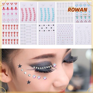 ROWANS สติกเกอร์รอยสักแฟชั่น อัญมณี รอยสัก ดวงตา และใบหน้า แต่งหน้า