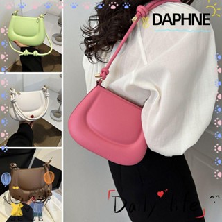 Daphne กระเป๋าสะพายไหล่ สะพายข้าง หนัง PU สีพื้น สําหรับเด็กผู้หญิง