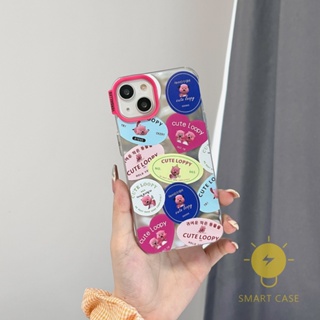 For เคสไอโฟน 14 Pro Max [Cute Cartoon Label] เคส Phone Case For iPhone 14 Pro Max Plus 13 12 11 For เคสไอโฟน11 Ins Korean Style Retro Classic Couple Shockproof Protective TPU Cover Shell