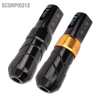 Scorpio313 2400mAh 2 in 1 เครื่องโรตารีสักเครื่องจ่ายไฟหน้าจอ OLED Coreless Motor Liner Shader ชุดปากกาสักไร้สาย