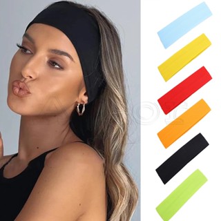 ที่คาดศีรษะ แบบยืดหยุ่น สีพื้น เหมาะกับใส่ออกกําลังกาย เล่นโ…