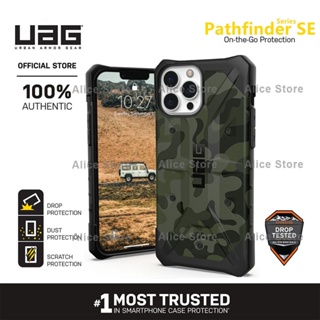 Uag Pathfinder SE Camo Series เคสโทรศัพท์ สําหรับ iPhone 13 Pro Max / 13 Mini พร้อมฝาครอบป้องกัน - สีเขียวทหาร