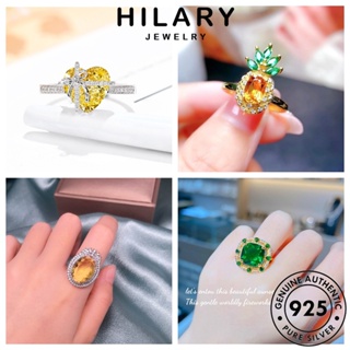 HILARY JEWELRY เงิน 925 มรกต ซิทริน ทับทิม เครื่องประดับ Silver หรูหรา แฟชั่น ต้นฉบับ แท้ เกาหลี เครื่องประดับ แหวน ไพลิน ผู้หญิง M104