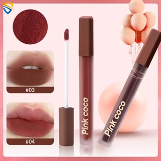 Pinkcoco ลิปกลอส เนื้อแมตต์ ให้ความชุ่มชื้น กันน้ํา ติดทนนาน 6 สี ไม่จางง่าย สําหรับผู้หญิง