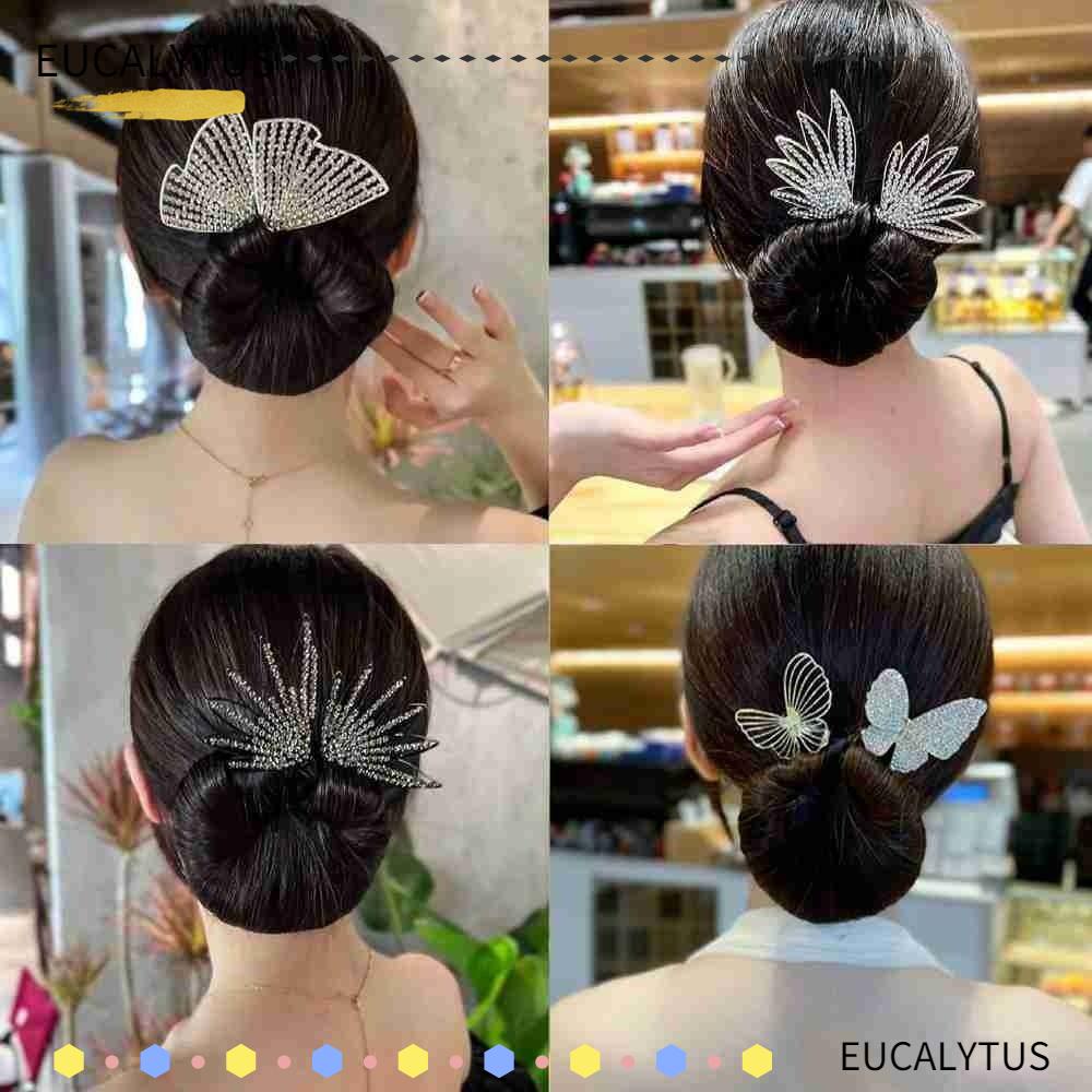 Eutus ที่ม้วนผม ทรงโดนัท ประดับโบว์ แฟชั่นสําหรับผู้หญิง