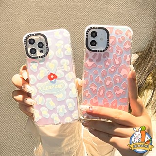 เคสโทรศัพท์มือถือแบบนิ่ม TPU กันกระแทก กันรอยกล้อง ลายเสือดาว สีชมพูเลเซอร์ สําหรับ iPhone 14 13 12 11 Pro Max X Xr Xs Max 8 7 Plus SE 2020