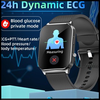 Zevaret นาฬิกาข้อมือสมาร์ทวอทช์ ECG วัดอัตราการเต้นของหัวใจ ความดันโลหิต อุณหภูมิร่างกาย สําหรับผู้ชาย