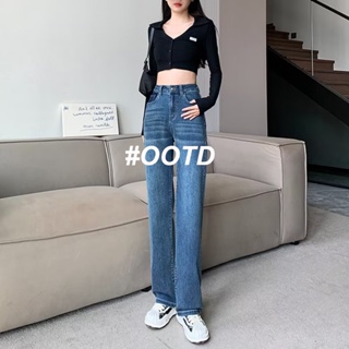 OOTD SHOP กางเกงขายาว กางเกงยีนส์ผู้หญิง ผู้หญิงแฟชั่นเกาหลี A97L0WT