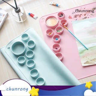 Chunrong แผ่นซิลิโคน กันน้ํา ทําความสะอาดง่าย สําหรับใช้ในการเพ้นท์สีกราฟฟิติ ถ้วย จานสี