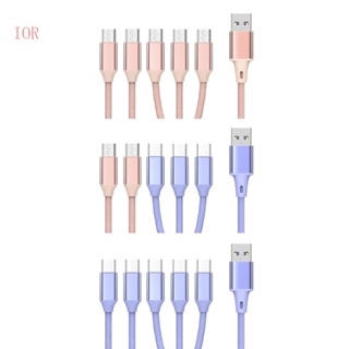 Ior สายชาร์จแยก USB เป็น MicroUSB 66W สําหรับอุปกรณ์ Micro USB หรือ USB-C 5 ชิ้น จากพอร์ต USB เดียว สําหรับโทรศัพท์มือถือ