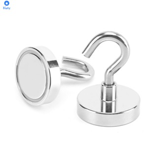 4pcs Magnetic Hooks Strong Magnetic Hooks Stainless Steel Heavy Duty Hanging Magnetic Hook 【bluey】