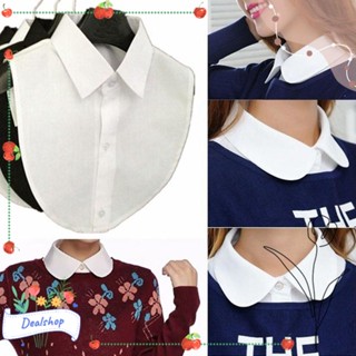 Dealshop เสื้อเชิ้ตคอปกปลอม สีพื้น อุปกรณ์เสริมสําหรับเสื้อผ้า