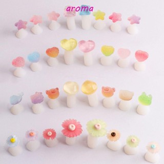 Aroma อุปกรณ์ซิลิโคนแยกนิ้วเท้า รูปสัตว์ ดอกไม้ สีแคนดี้ สําหรับดูแลเท้า DIY