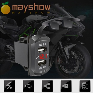 Mayshow อะแดปเตอร์ซ็อกเก็ตชาร์จในรถยนต์ QC3.0 LED กันน้ํา