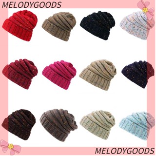 Melodg Beanies หมวกบีนนี่ ผ้าถัก ให้ความอบอุ่น สีพื้น สําหรับผู้ชาย