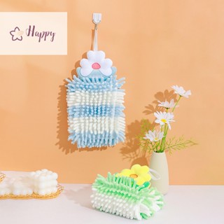 &lt;Happybay&gt; Chenille ผ้าขนหนู แขวน ดูดซับน้ํา แห้งเร็ว ห้องครัว ห้องน้ํา น่ารัก บอล เด็ก ดอกไม้ ผ้าเช็ดหน้า ลดราคา