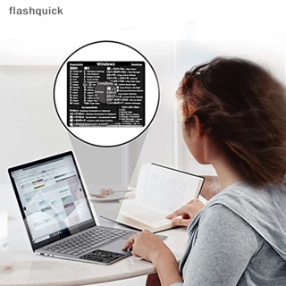 Flashquick สติกเกอร์ติดแป้นพิมพ์ Windows PC แบบลอกออกได้ สําหรับคอมพิวเตอร์ แล็ปท็อป 1 ชิ้น