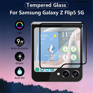3PCS 3D Screen Protector Tempered Glass Transparent Film For Samsung Galaxy Z Flip5 Flip ZFlip 5 5G ZFlip5 5G Rear Screen Protection Film Full Coverage Protective Back Cover Film