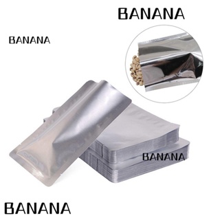 Banana1 ถุงฟอยล์อลูมิเนียม สีเงิน สําหรับใส่จัดเก็บอาหาร 100 ชิ้น