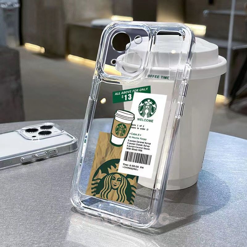 เคสโทรศัพท์มือถืออะคริลิคใส แบบแข็ง กันกระแทก ลาย Starbucks Coffee สําหรับ Samsung Galaxy S23 Ultra 