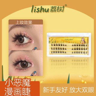 Lishu Segmented ขนตาปลอม แบบหนา ดูเป็นธรรมชาติ สําหรับแต่งหน้า