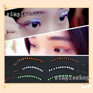 ขนตาปลอม มีไฟ LED กันน้ํา แบบเรียบง่าย สําหรับแต่งหน้า ปาร์ตี้ฮาโลวีน จํานวน 1 คู่