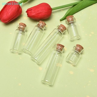 Ulove1bsby ขวดแก้วใส พร้อมจุกไม้คอร์ก ขนาดเล็ก สําหรับตกแต่งงานแต่งงาน 10 ชิ้น