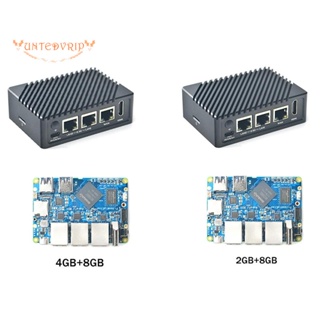 บอร์ดทดลอง NanoPi R5S RK3568 EMMC Dual 2.5G Gigabit Ethernet Port พร้อมเคส PCB 2GB+8GB