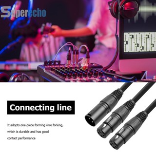 [superecho.th] อะแดปเตอร์แปลงสายเคเบิล ตัว Y 3 Pin XLR ตัวผู้ เป็นตัวเมียคู่ ขนาด 50 ซม. สีดํา