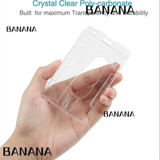 Banana1 ปลอกแขน PVC แบบใส มองเห็นง่าย ปรับได้ ทนทาน สําหรับสกี บัตรประจําตัวประชาชน สํานักงาน 2 ชิ้น