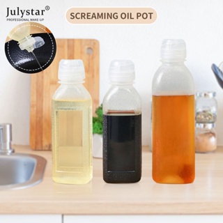 JULYSTAR ครัวพลาสติกปรุงรสกรีดร้องหม้อน้ำมันที่เต็มไปด้วยซอสถั่วเหลืองขวดบีบน้ำส้มสายชูบีบขวดซอสถังน้ำมันขวดบีบขวดน้ำมัน