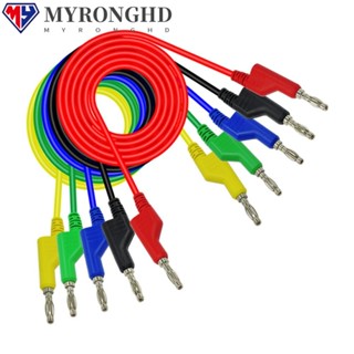 Myronghd ชุดทดสอบปลั๊กกล้วย เป็นปลั๊กกล้วย 1000V 15A แรงดันสูง ทนทาน 4 มม. 5 ชิ้น